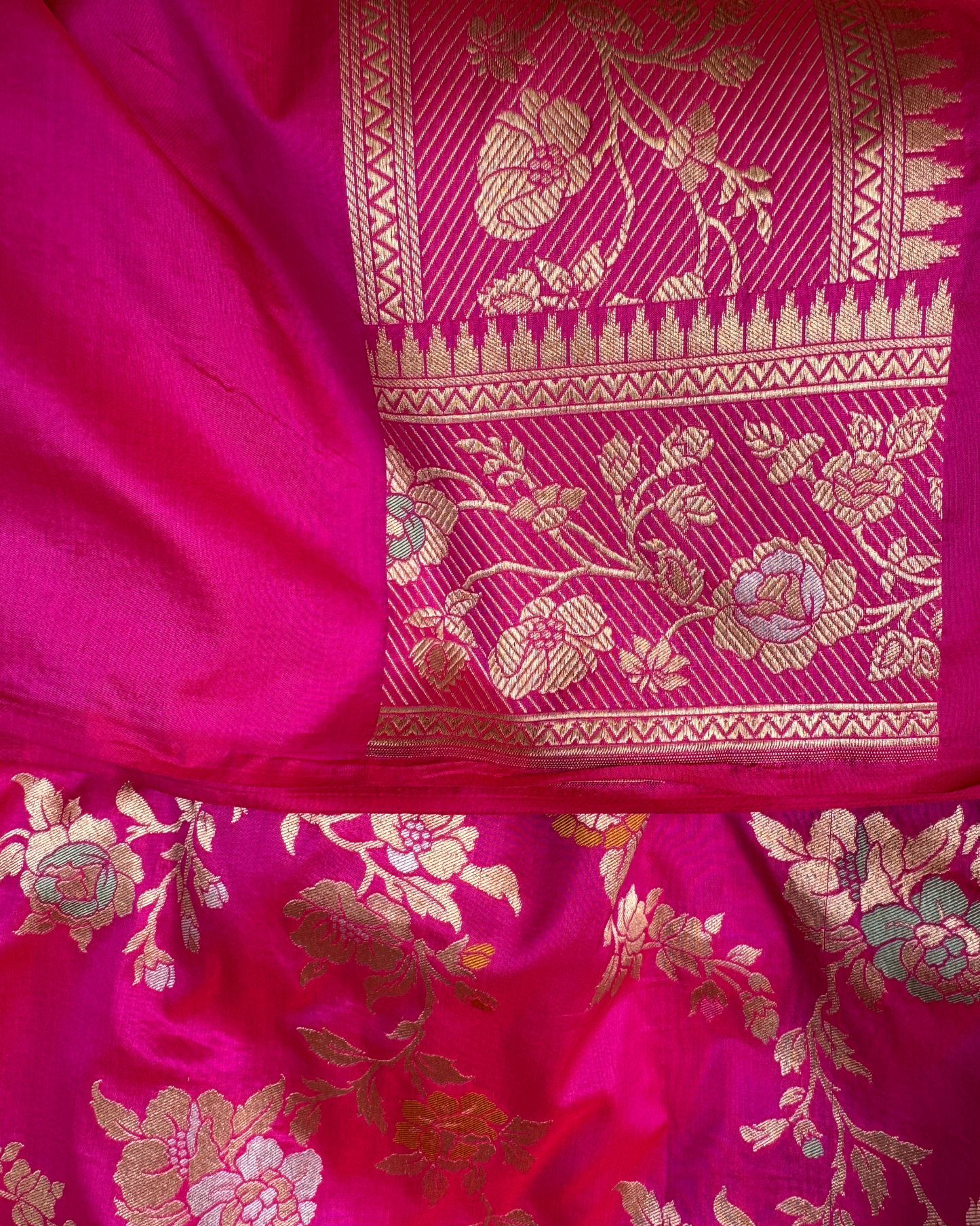 Pink Pure Banarasi Katan Silk Saree