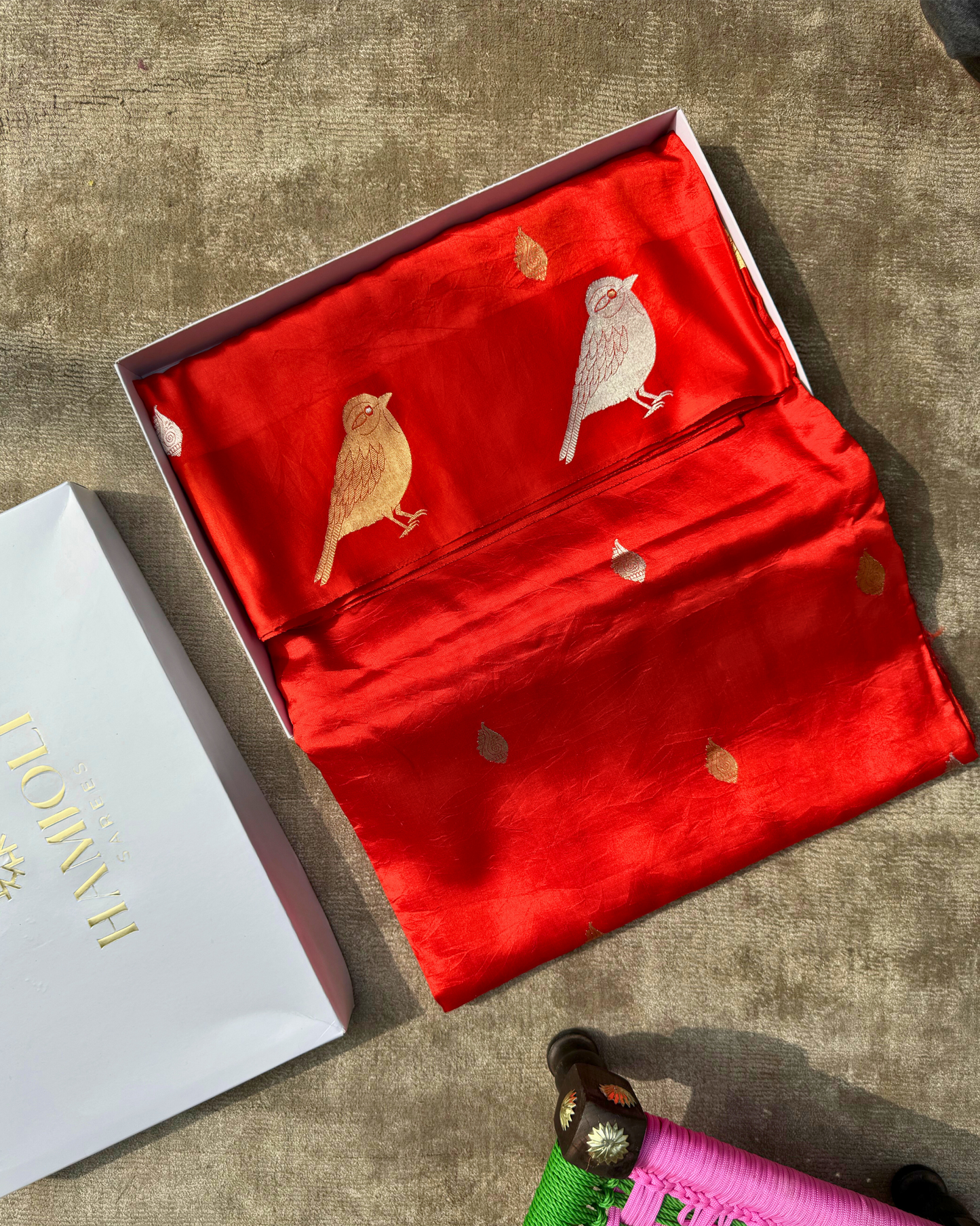 Orange Pure Banarasi Mulberry Soft Silk Saree