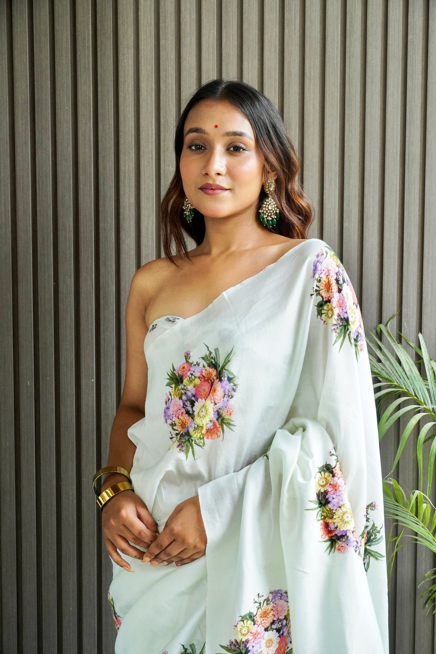 Blue Silk Saree with Digital Print