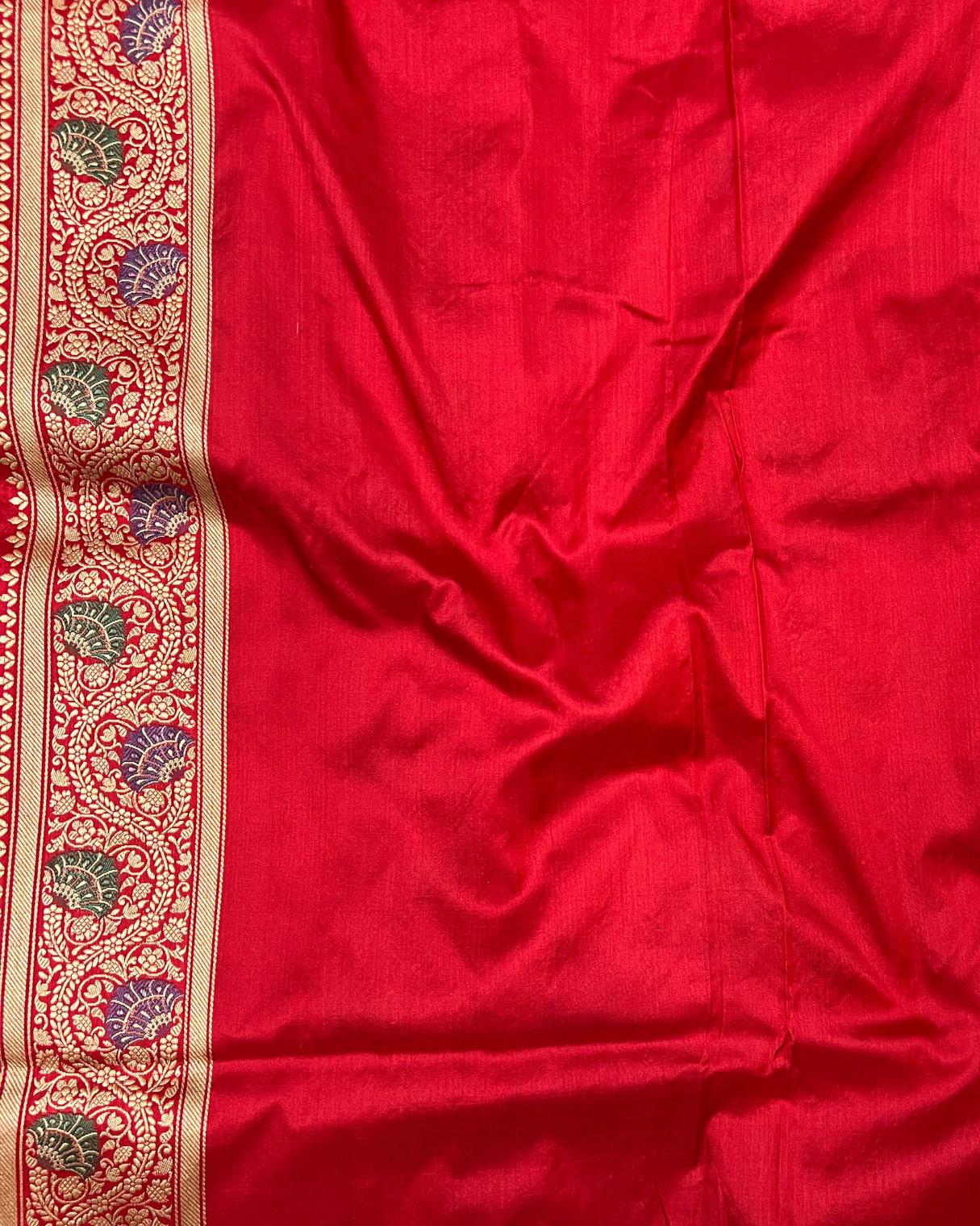 Multicolour Pure Katan Silk Rangkat Handloom Saree