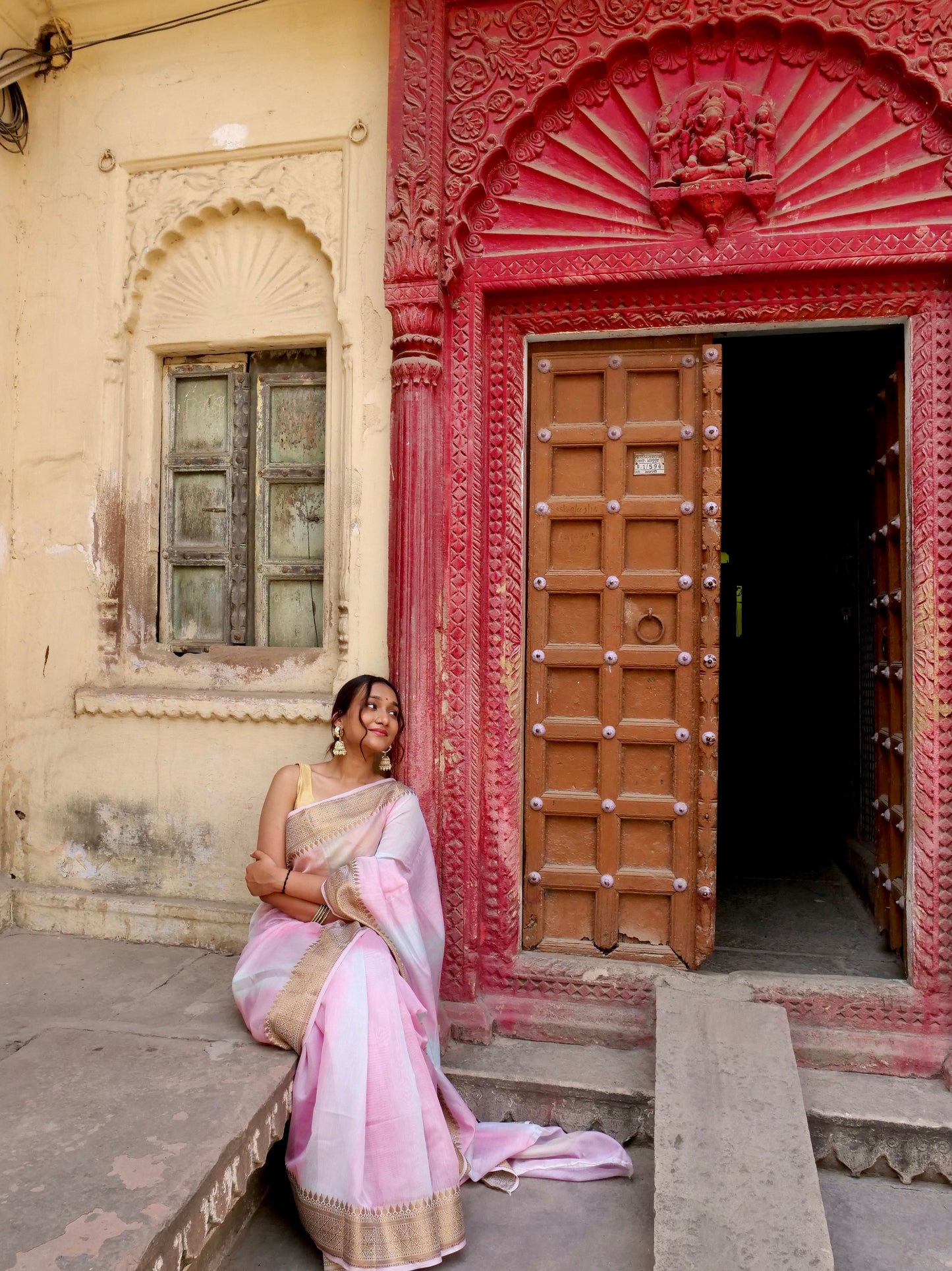 Handloom Pure Chanderi linen saree