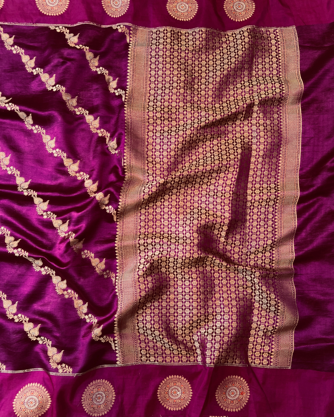 Raspberry Pink Raw Mango Saree