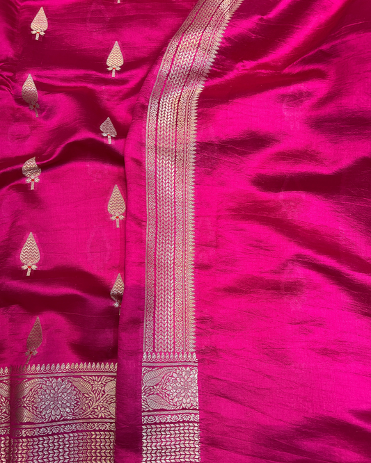Deep Pink Raw Mango Saree