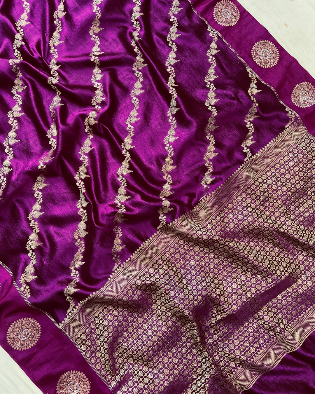 Raspberry Pink Raw Mango Saree
