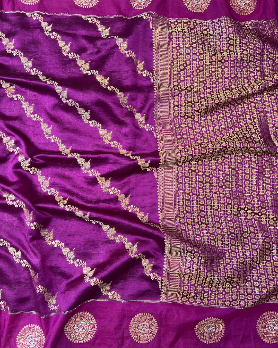 Raspberry Pink Raw Mango Saree