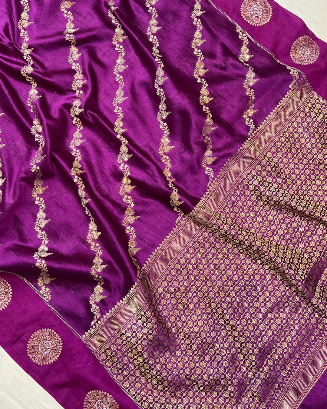 Raspberry Pink Raw Mango Saree