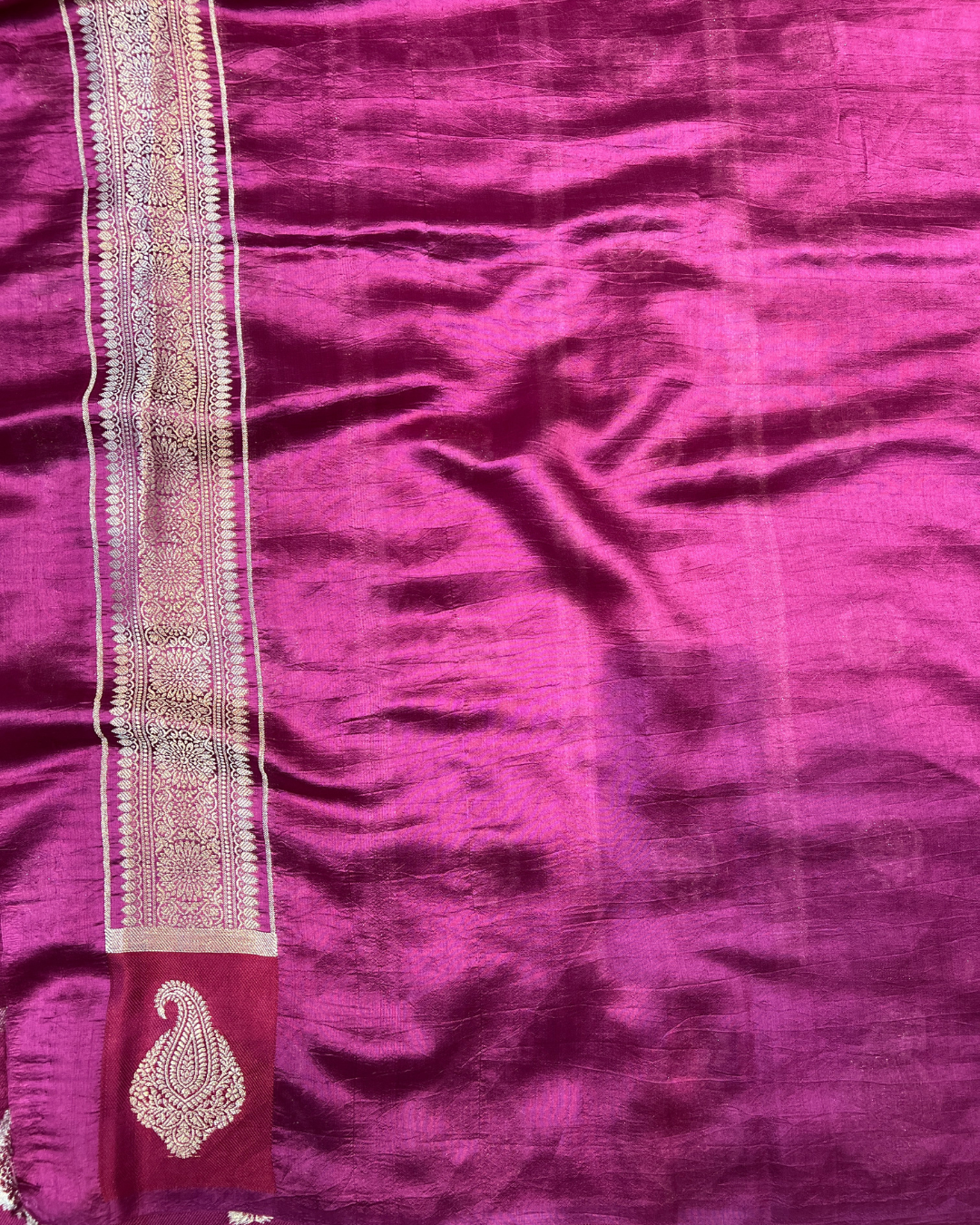 Purple Maroon Raw Mango Saree