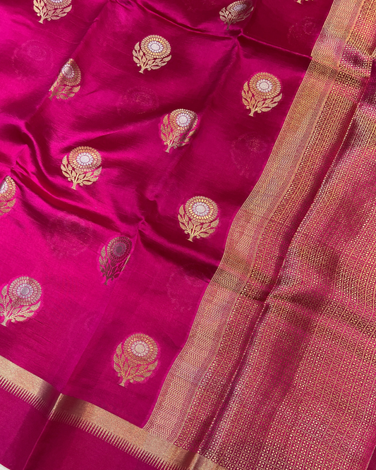 Rose Pink Raw Mango Saree