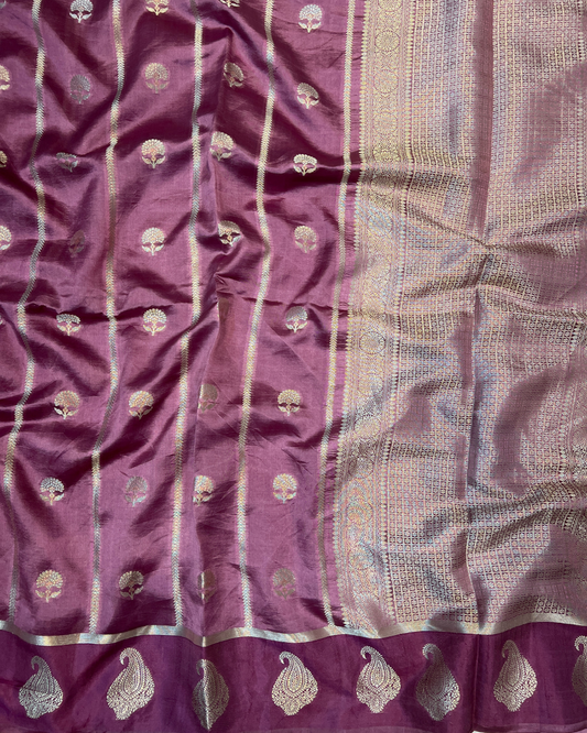 Tulip Pink Raw Mango Saree