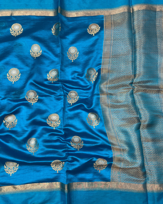 Royal Blue Raw Mango Saree