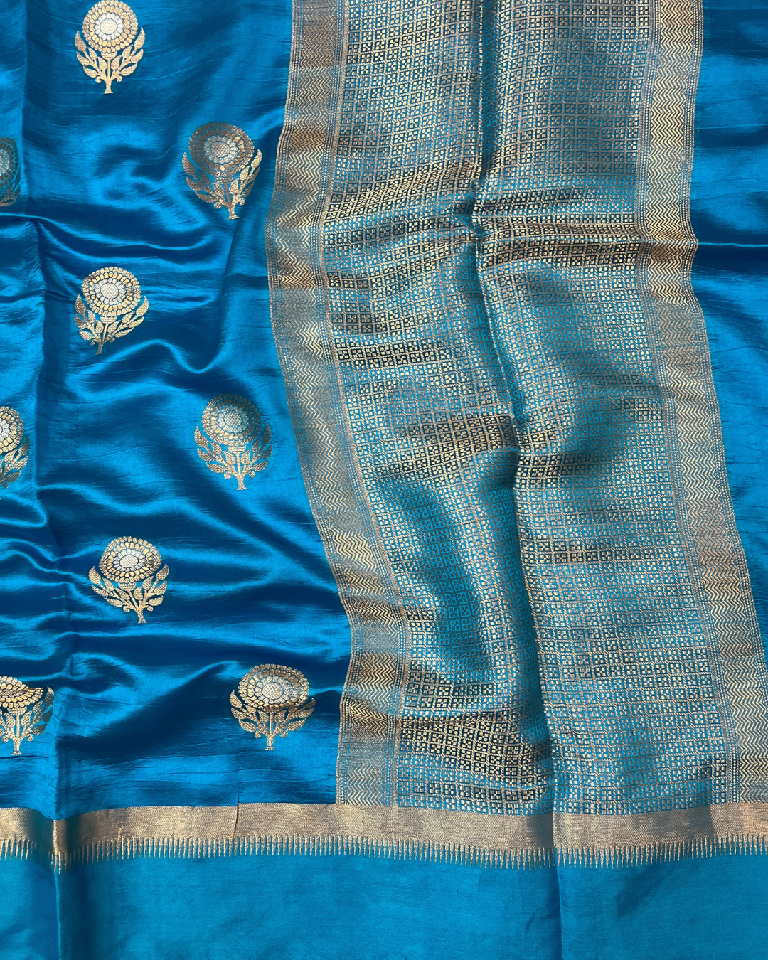 Royal Blue Raw Mango Saree