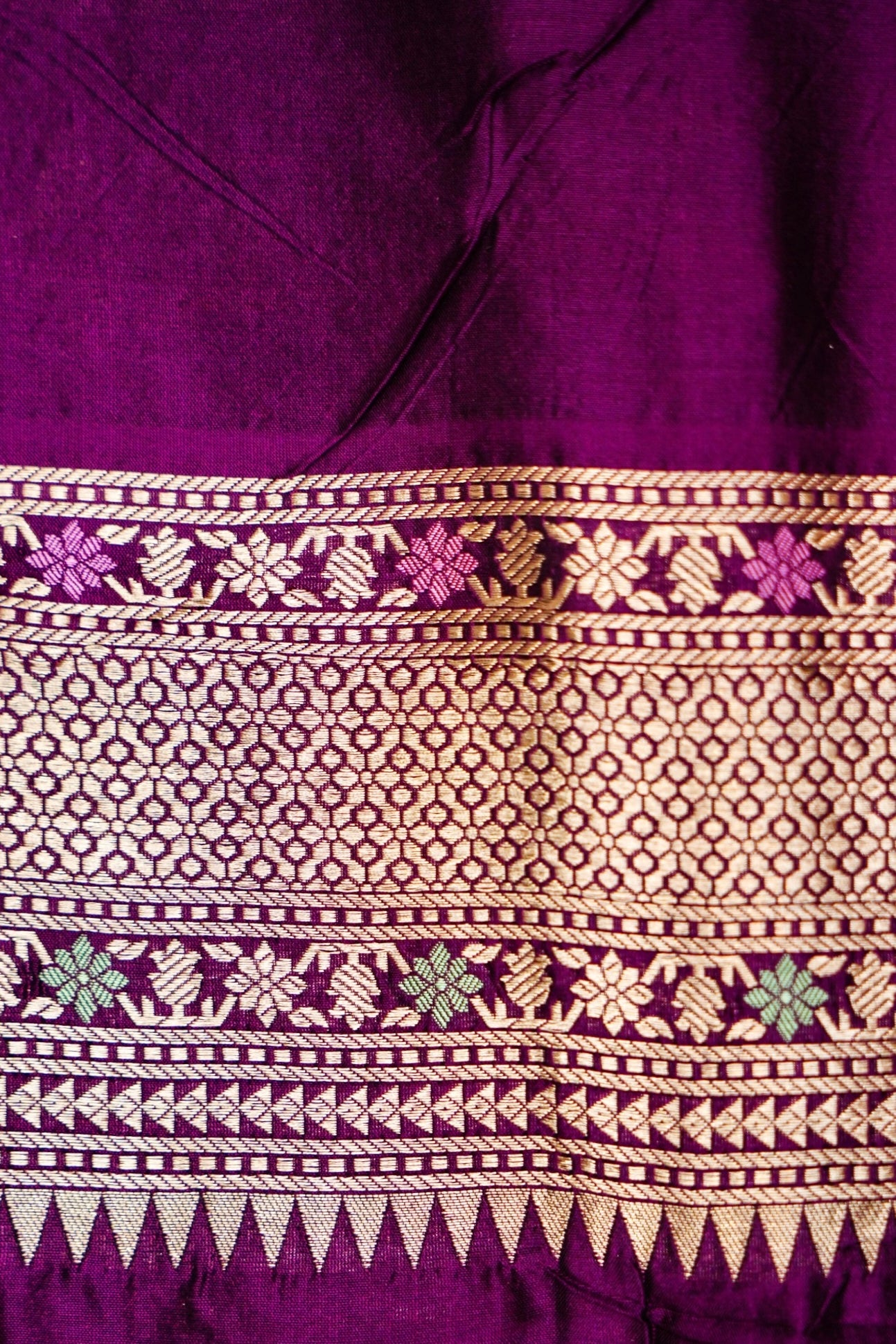 Purple Katan Meenakari Banarasi Silk Saree