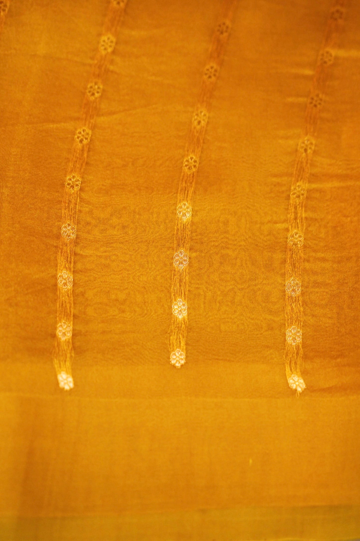 Yellow Pure Kora Silk Saree