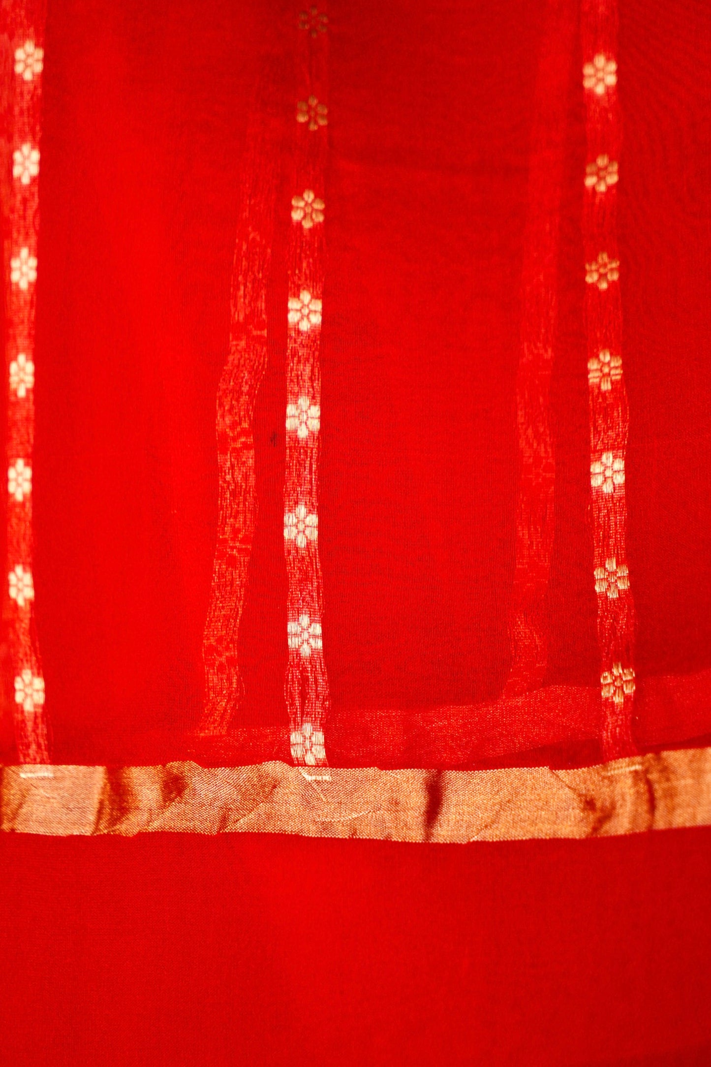 Red Pure Kora Silk Saree