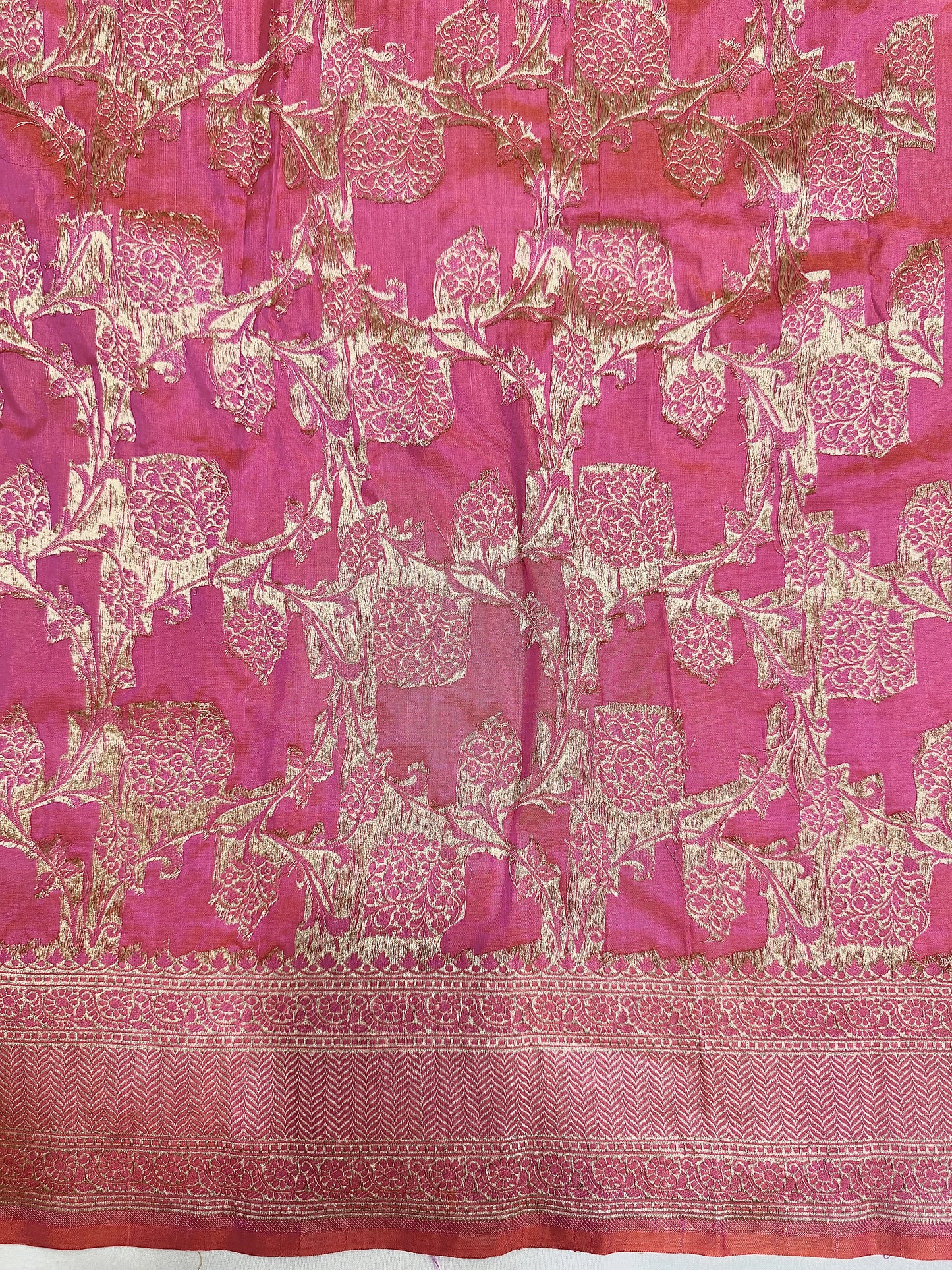 Banarasi Silk Saree with Gold Zari Floral Jaal