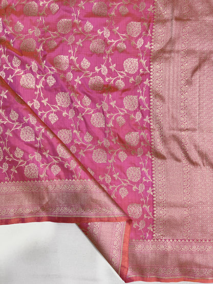 Banarasi Silk Saree with Gold Zari Floral Jaal