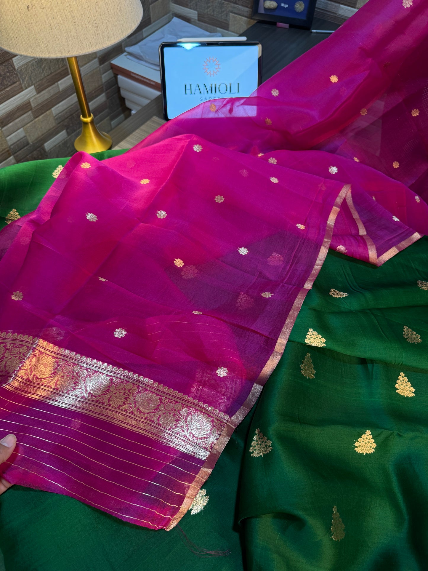 Rangrez Gulabi — Kora Silk 3-Piece Suit Set