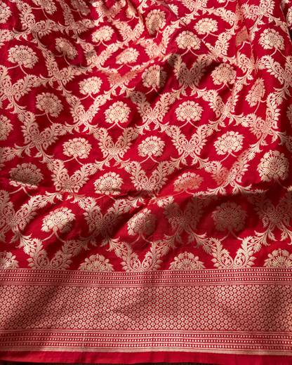 Red Pure Banarasi Katan Silk Saree
