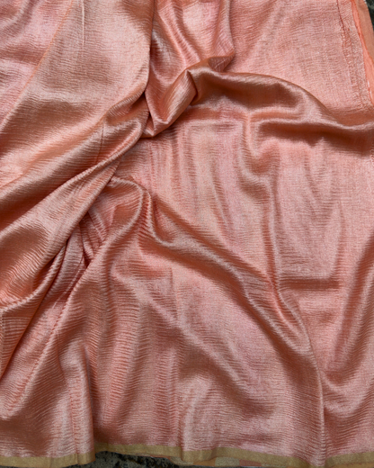 Orange Pure Banarasi Munga Silk Rangkat Saree