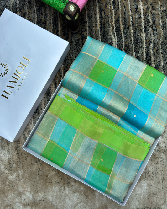 Green Pure Banarasi Kora Silk Rangkat Saree