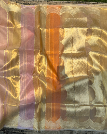 Pink Tissue Katan Handloom Banarasi Saree
