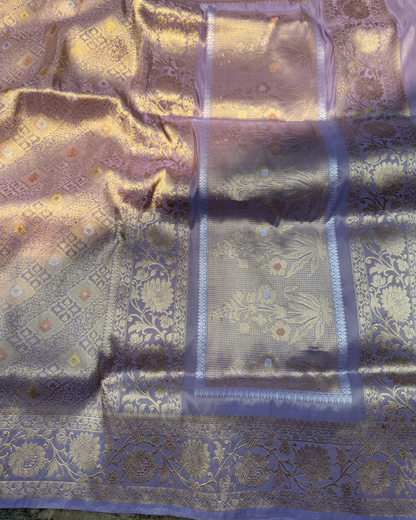 Pink Brocade Pure Banarasi Tissue Silk Saree