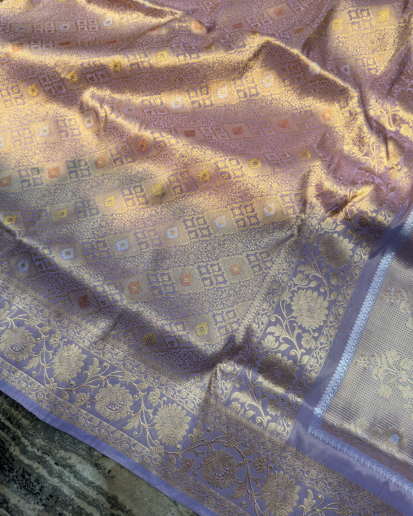 Pink Brocade Pure Banarasi Tissue Silk Saree