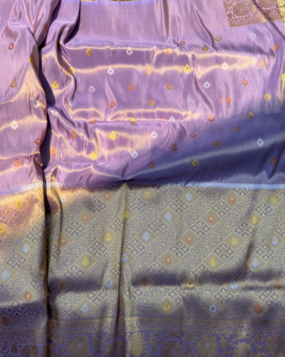 Pink Brocade Pure Banarasi Tissue Silk Saree