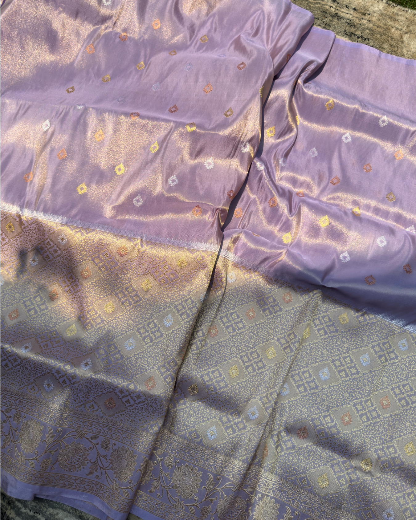 Pink Brocade Pure Banarasi Tissue Silk Saree