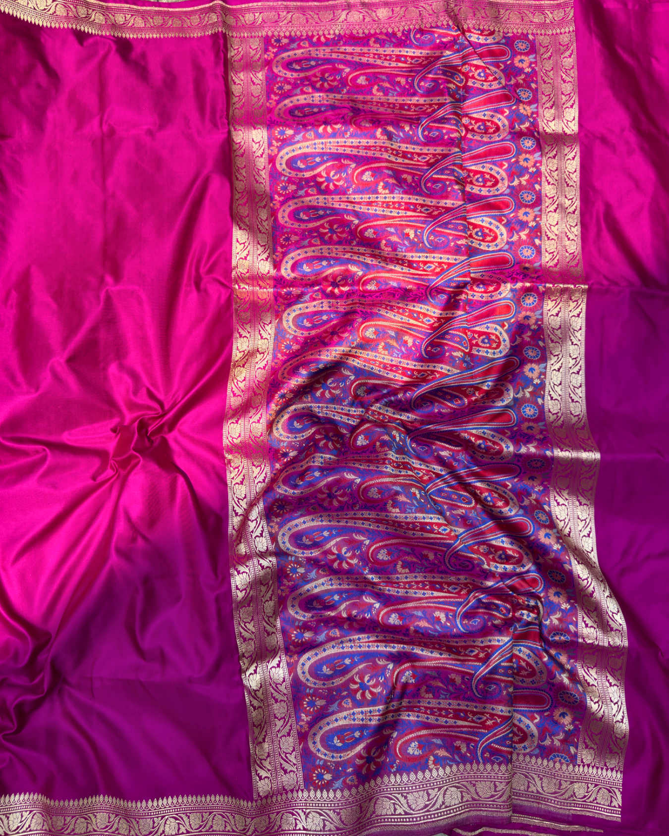 Pink Pure Handloom Banarasi Mashru Silk Saree