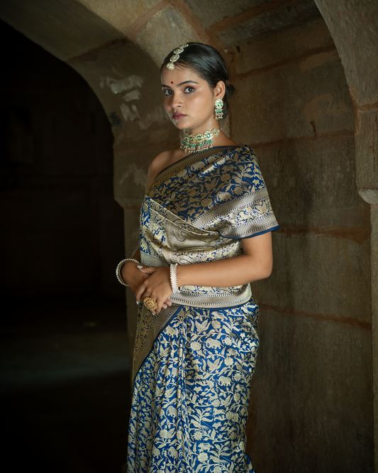 Pure Katan Banarasi Shikaargah Handloom Saree