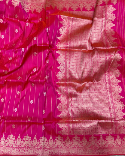 Pink Pure Katan Handloom Banarasi Meenakari Saree