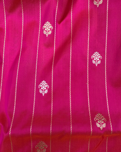 Pink Pure Katan Handloom Banarasi Meenakari Saree