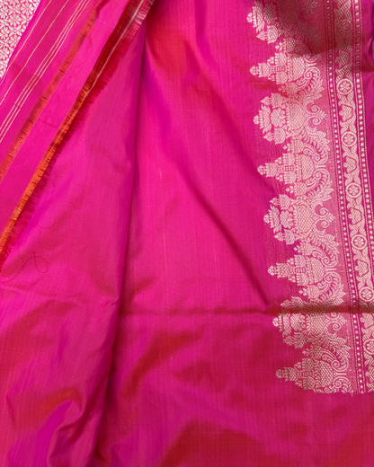 Pink Pure Katan Handloom Banarasi Meenakari Saree