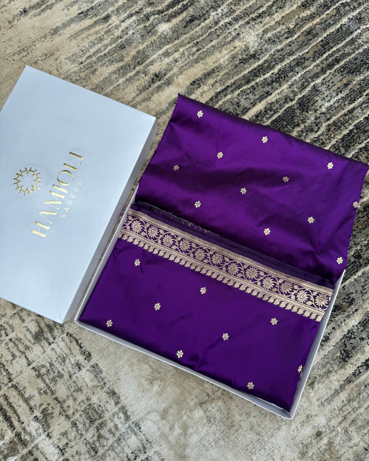 Pure Banarasi Katan Handloom Saree with Koniya Motifs