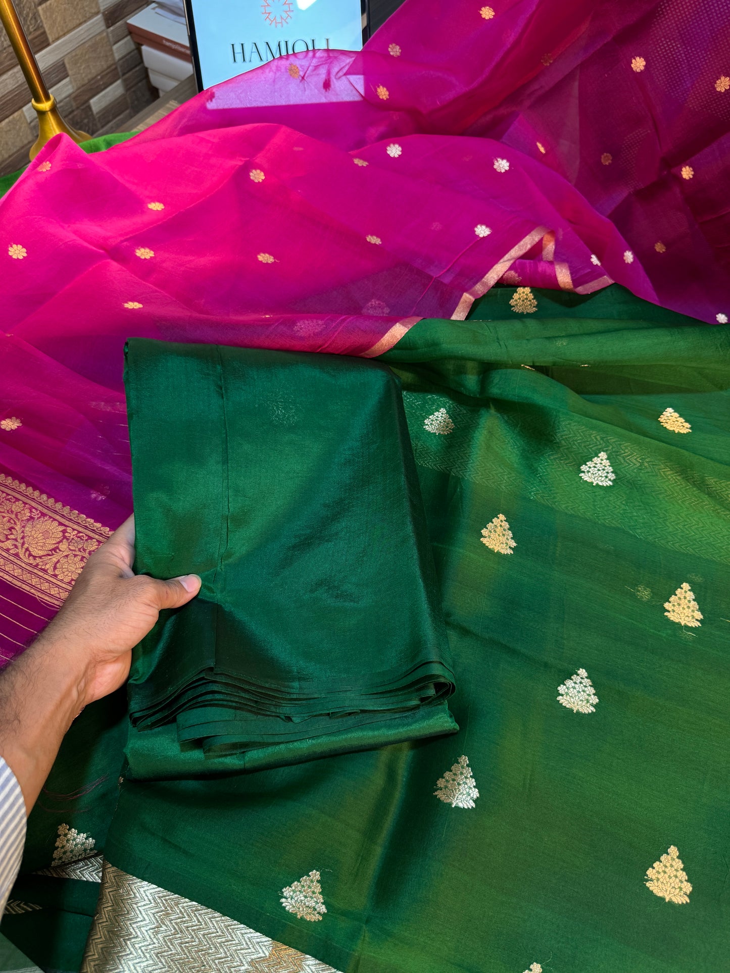 Rangrez Gulabi — Kora Silk 3-Piece Suit Set