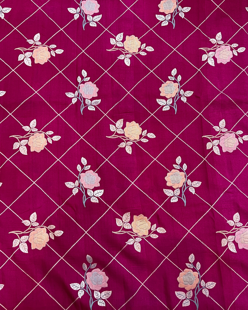Tissue Tusser Pink Georgette Banarasi Saree