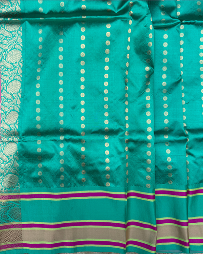 Pink Banarasi Handloom Double Kora Katan Handloom Saree