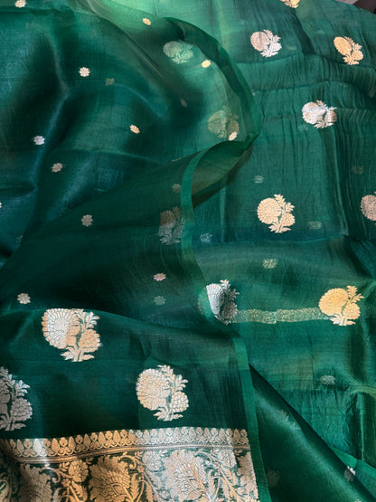 Shahzaadi Emerald — Kora Silk 3-Piece Suit Set