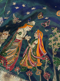 Neel Raas – Pure Tissue Silk Banarasi Saree with Hand Zardozi