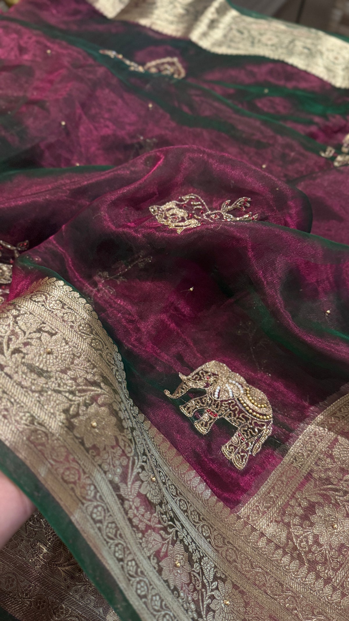 Hand Zardozi Tissue Silk Banarasi Saree