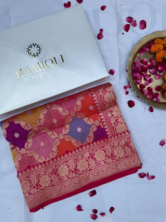 Agnivarna – Pure Katan Silk Kadwa Banarasi Saree | The Flame of Tradition