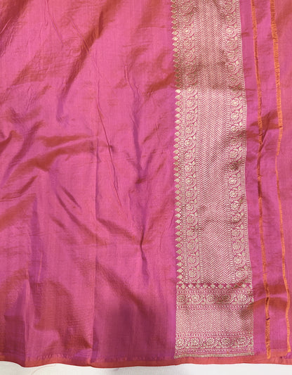 Banarasi Silk Saree with Gold Zari Floral Jaal