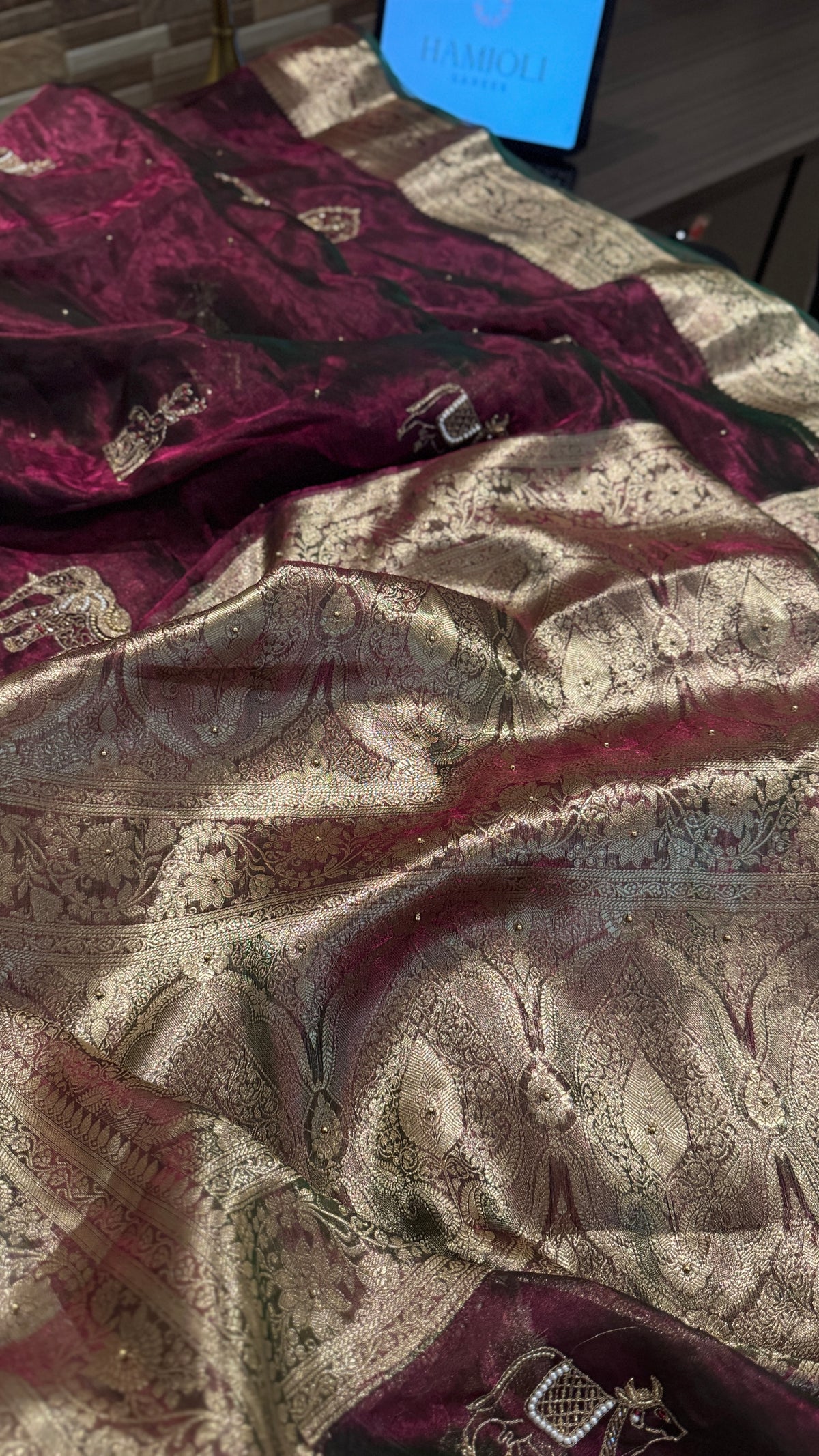 Hand Zardozi Tissue Silk Banarasi Saree