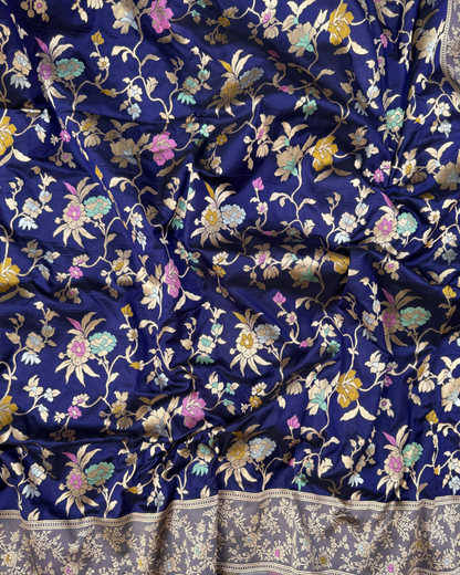 Pure Purple Banarasi Katan Silk Saree