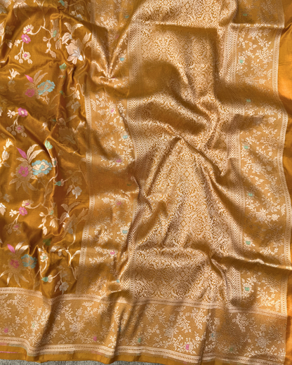 Mustard Saree Pure Banarasi Katan Silk Saree