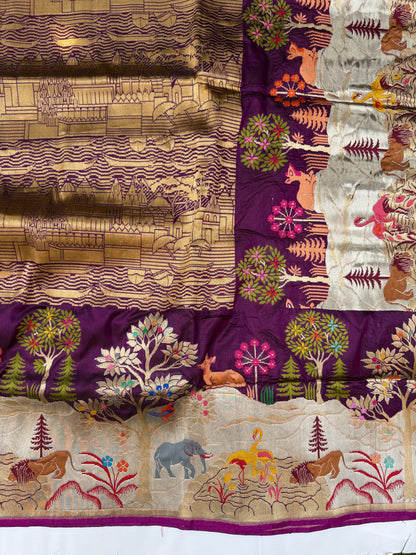 Ganga Vihar Kadwa Pure Katan Silk Banarasi Saree – Handwoven Luxury Inspired by the Sacred River