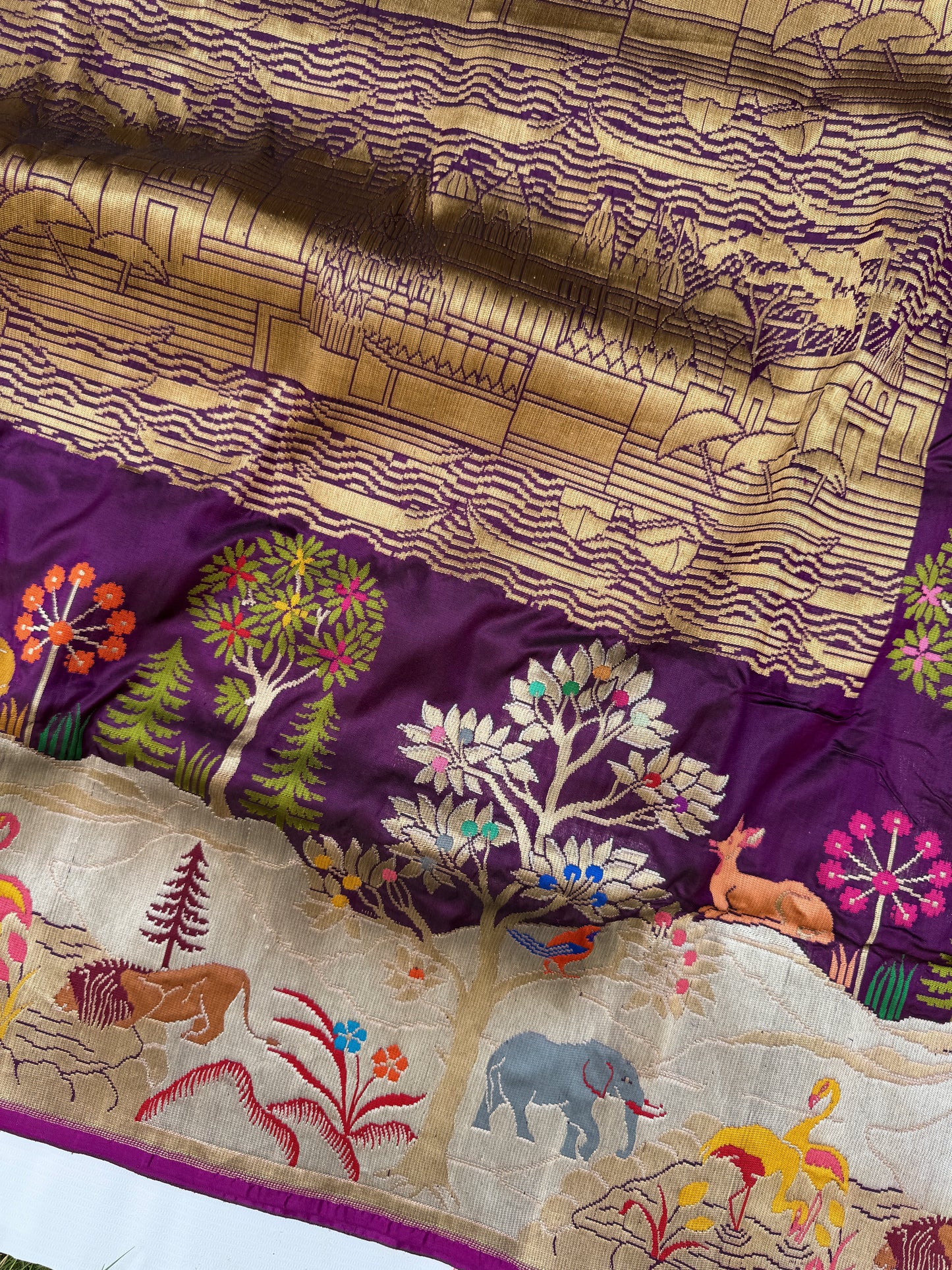 Ganga Vihar Kadwa Pure Katan Silk Banarasi Saree – Handwoven Luxury Inspired by the Sacred River