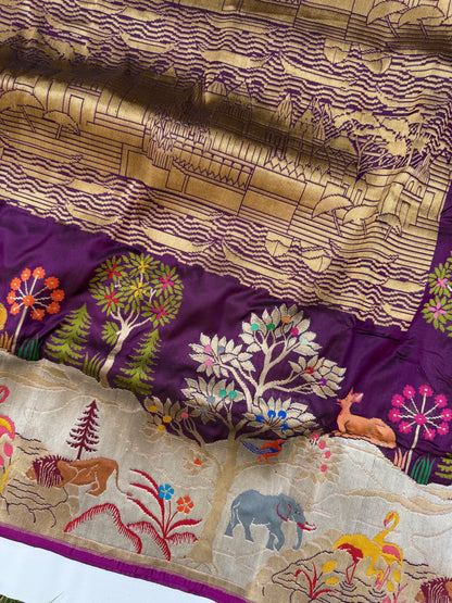 Ganga Vihar Kadwa Pure Katan Silk Banarasi Saree – Handwoven Luxury Inspired by the Sacred River