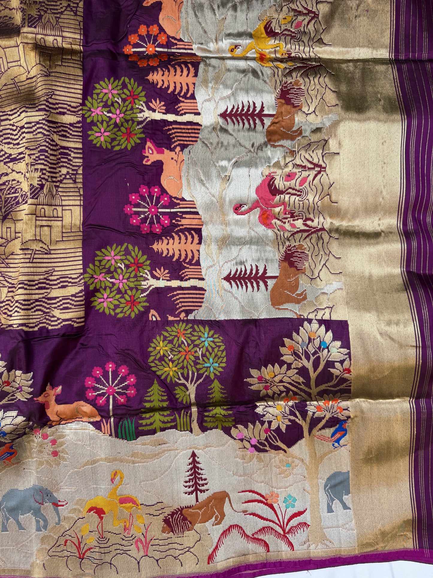 Ganga Vihar Kadwa Pure Katan Silk Banarasi Saree – Handwoven Luxury Inspired by the Sacred River